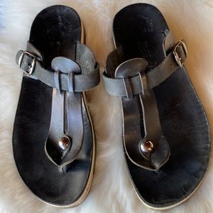 Fantasy sandals black leather women 37